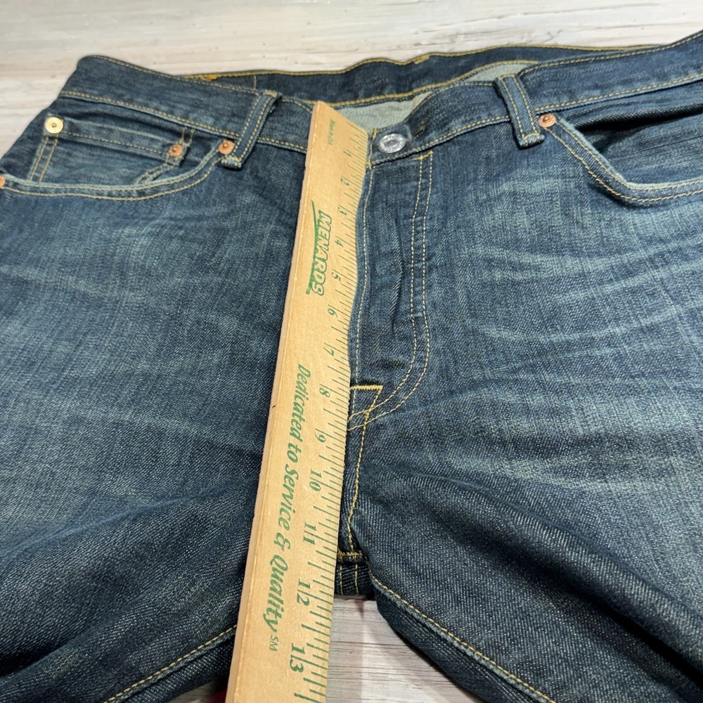 Levis 501 Jeans Mens 34x34 Button Fly Original Straight Blue Denim Medium Wash - Picture 8 of 13